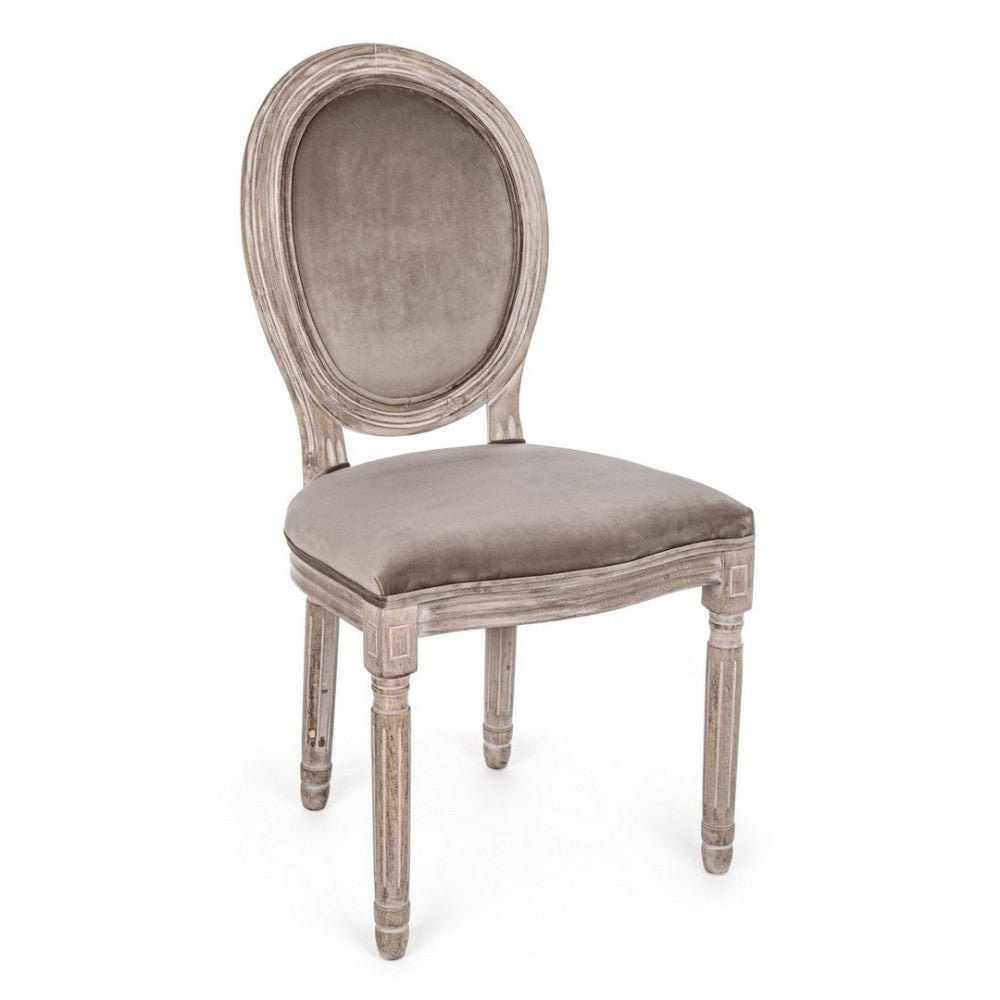 2x chaise Tortora en bois rembourré de style classique