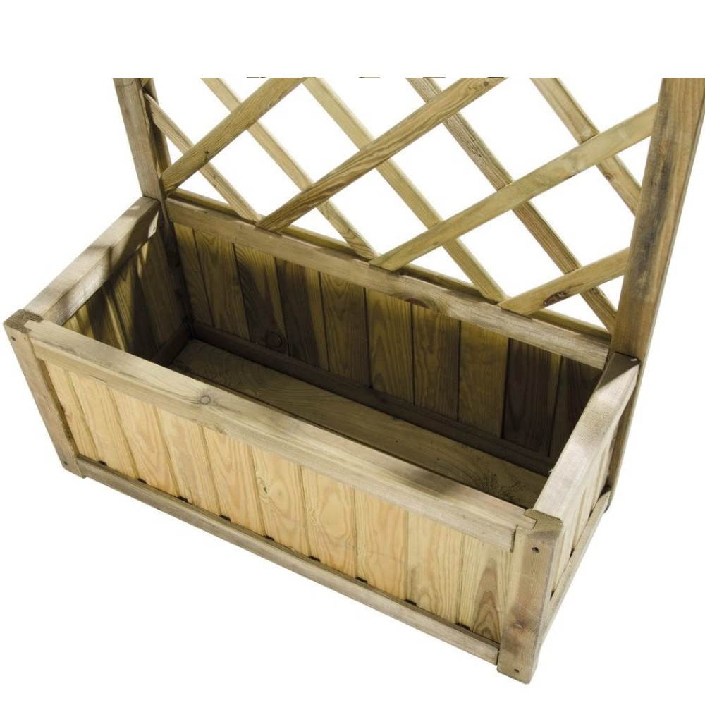 Jardinière avec grille autoclavée 75x30x140 pour salon de jardin