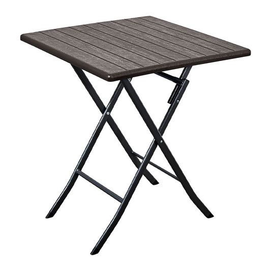 Table basse pliante en métal effet bois 62X62X73 cm