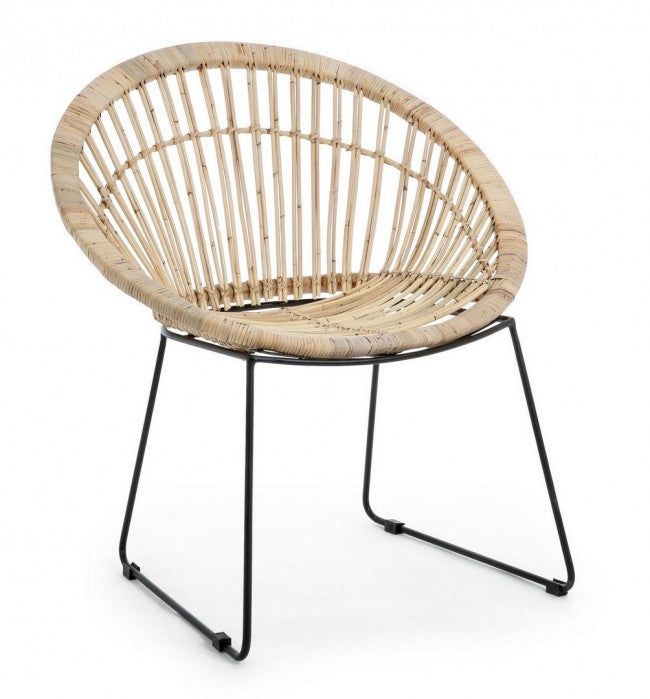 Fauteuil Cayes naturel rustique