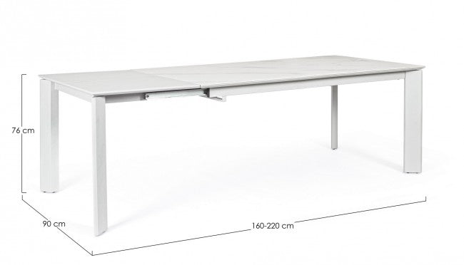 Table extensible Briva blanc gris