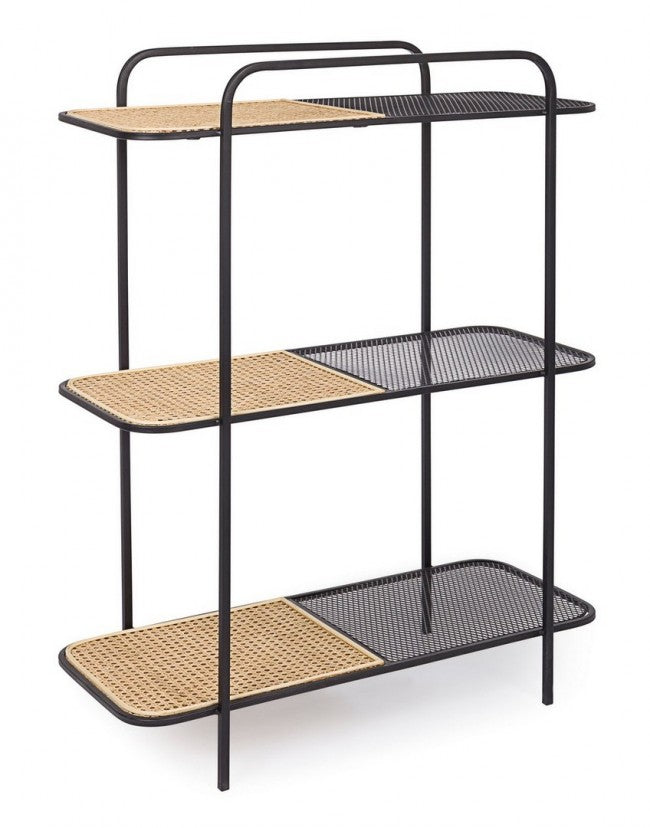 Bibliothèque profilée en acier à trois étagères Anthracite ELYOT 82x35x h100 cm