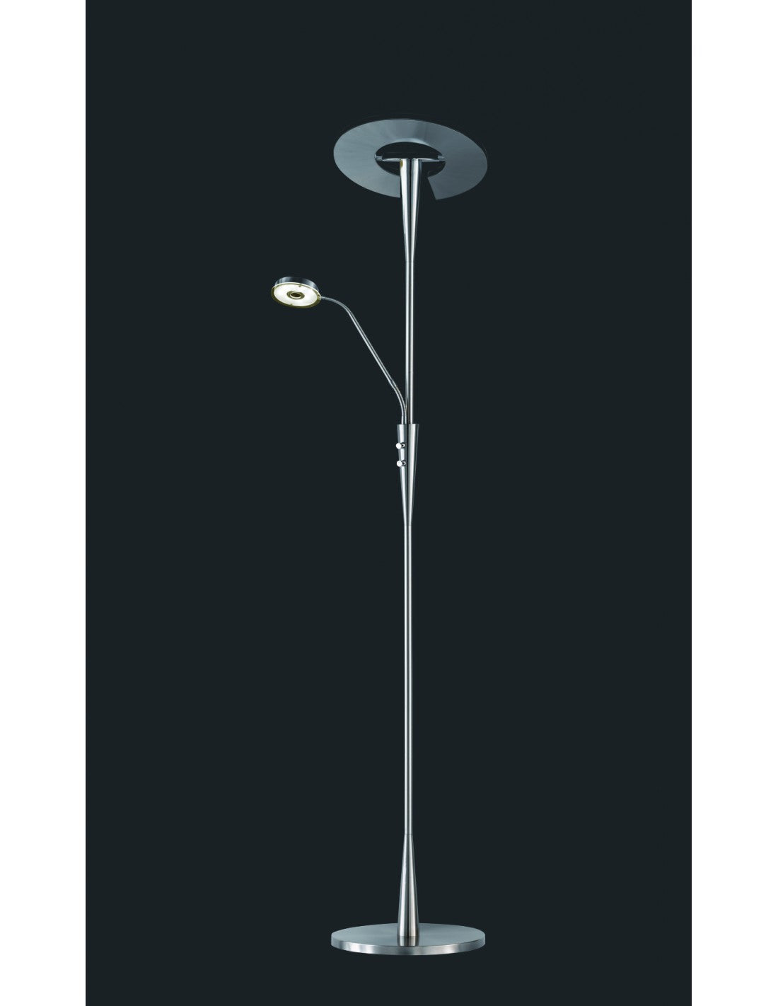 Lampe sur pied LED avec spot de lecture dimmable Québec Nichel Trio Éclairage