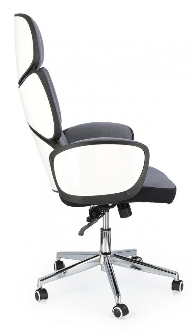 Fauteuil de bureau avec accoudoirs en tissu Gris Foncé ARMSTRONG 64x69 x h118,5-128 cm