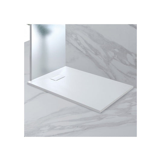 Receveur de douche effet pierre blanche 80x120x h2,8 cm