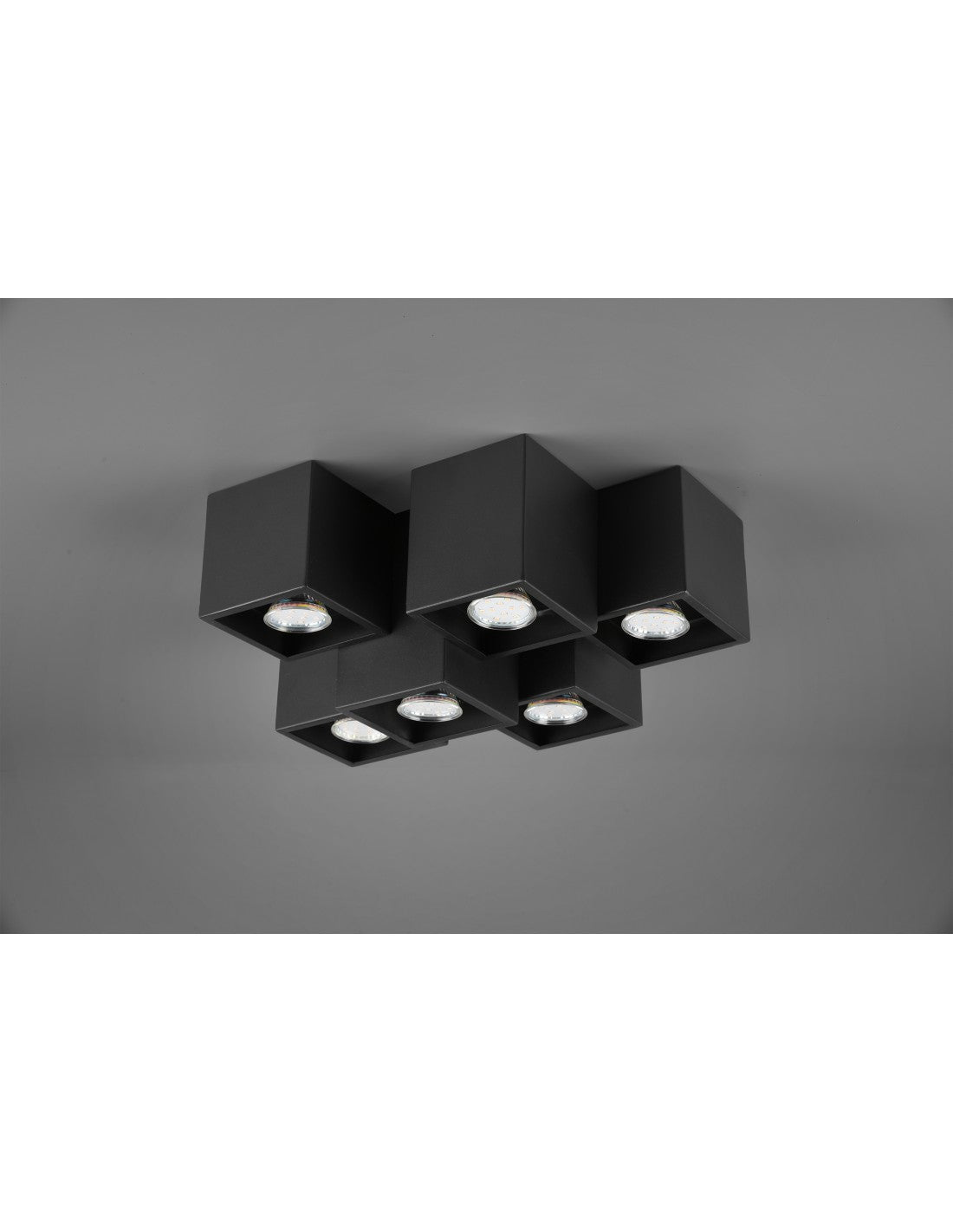 Plafonnier 6 Cubes GU10 RGB Fernando Noir Mat Trio Lighting