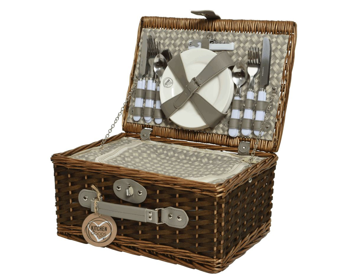 Ensemble de valise pique-nique marron rustique