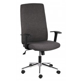 Fauteuil de bureau de direction pivotant en tissu gris