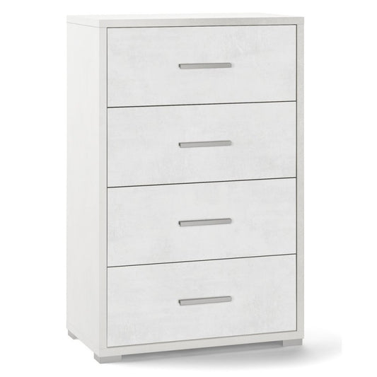 Commode de bureau avec quatre tiroirs en Ossido Blanc 51x41x h110 cm