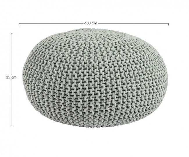Pouf tressé menthe Bizzotto 80 cm