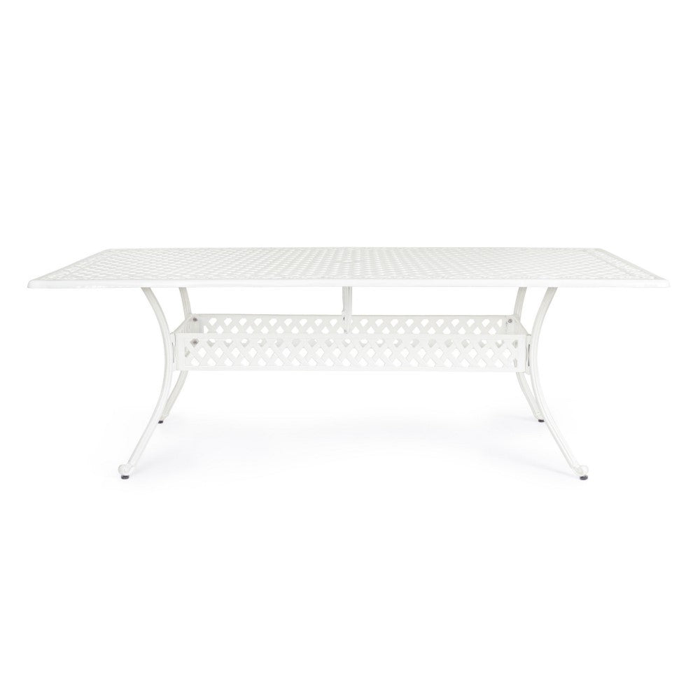 Table d'extérieur rectangulaire blanche Ivrea 107x213 cm