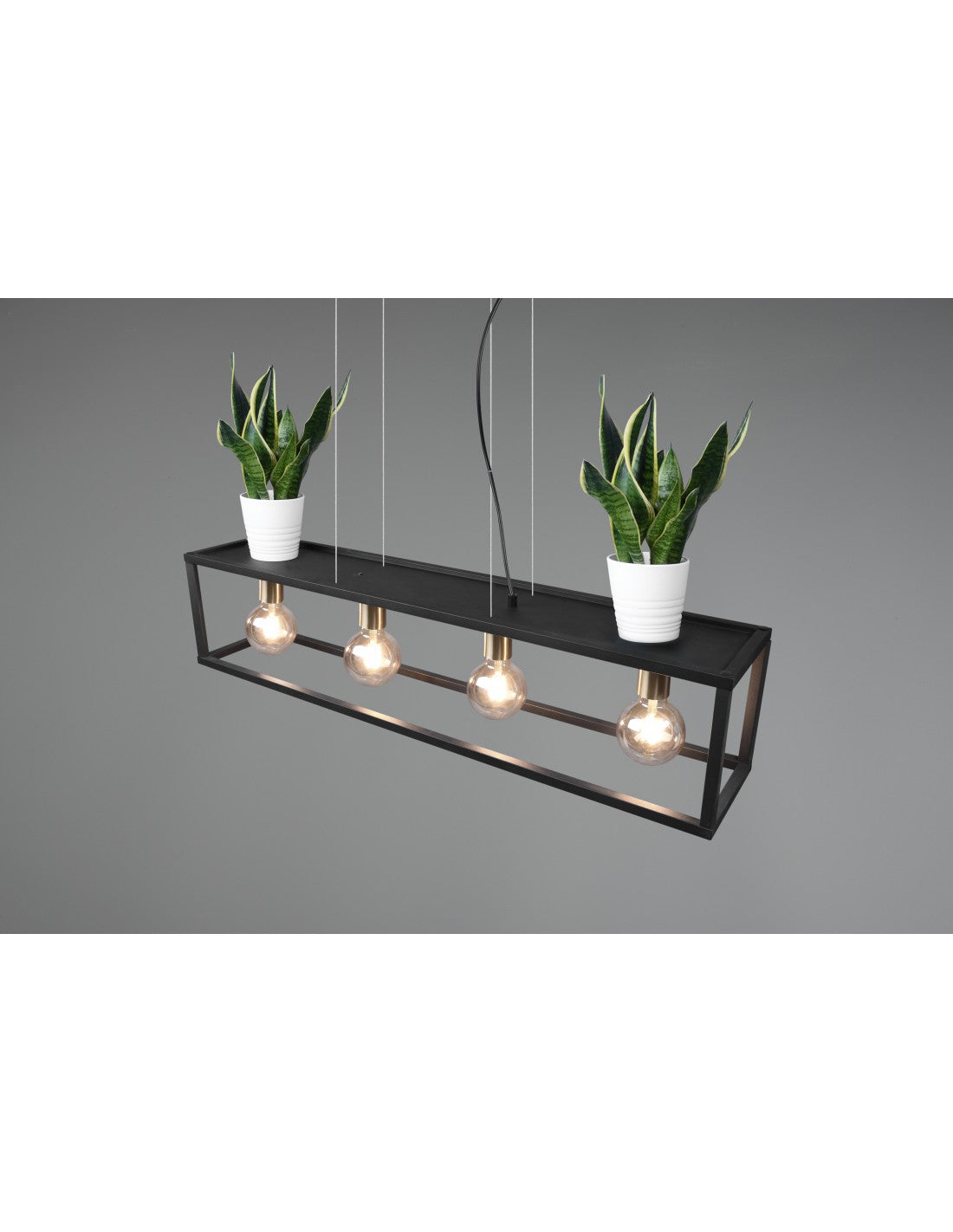 Suspension Pour Salon 4 Lumières Structure Métal Noir Vito Trio Lighting