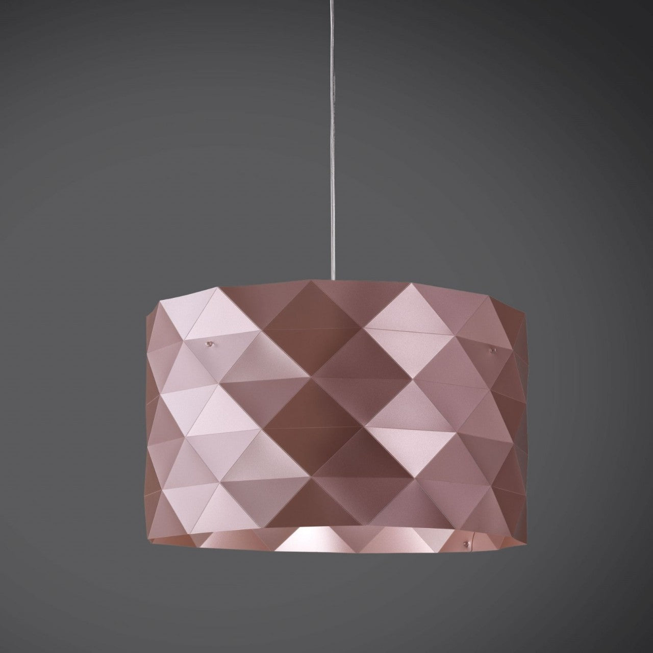 Suspension à 3 Lumières en Métal Rose en Métal Chromé Cm. 40 x 25 heures