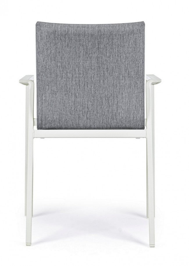 Chaise de jardin d'extérieur empilable blanc gris