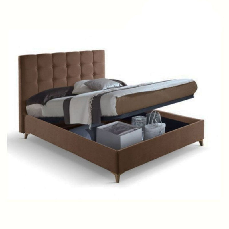Lit conteneur double en tissu CLUP MONACO Marron 198x170x h108 cm