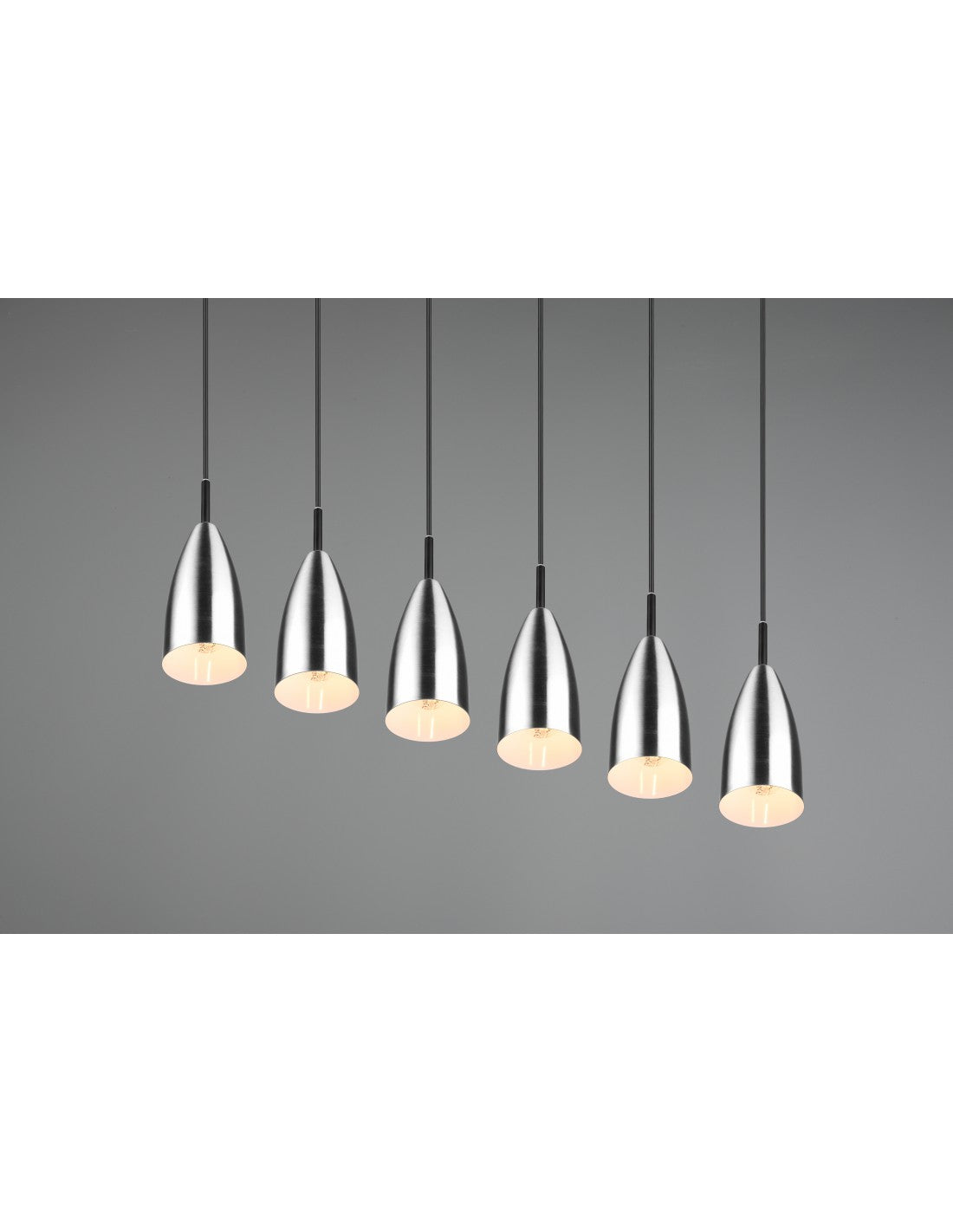 Grand Lustre Linéaire Island Farin 6 Lumières Nichel Trio Lighting
