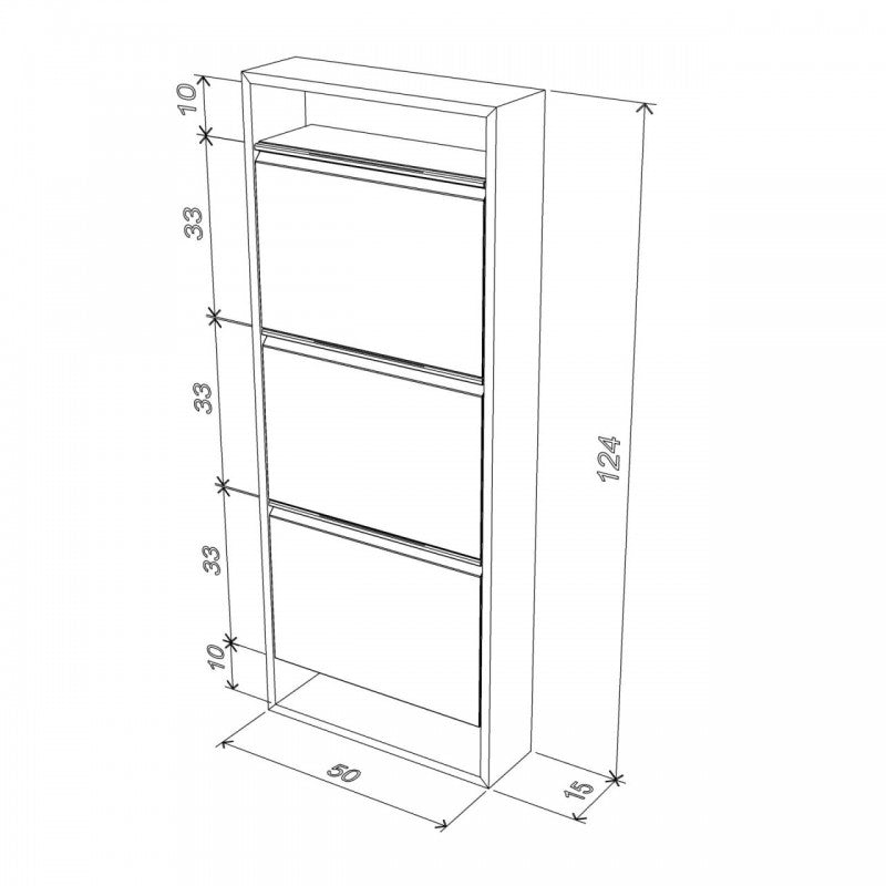 Étagère à chaussures slim en bambou blanc 50x15x124 cm h