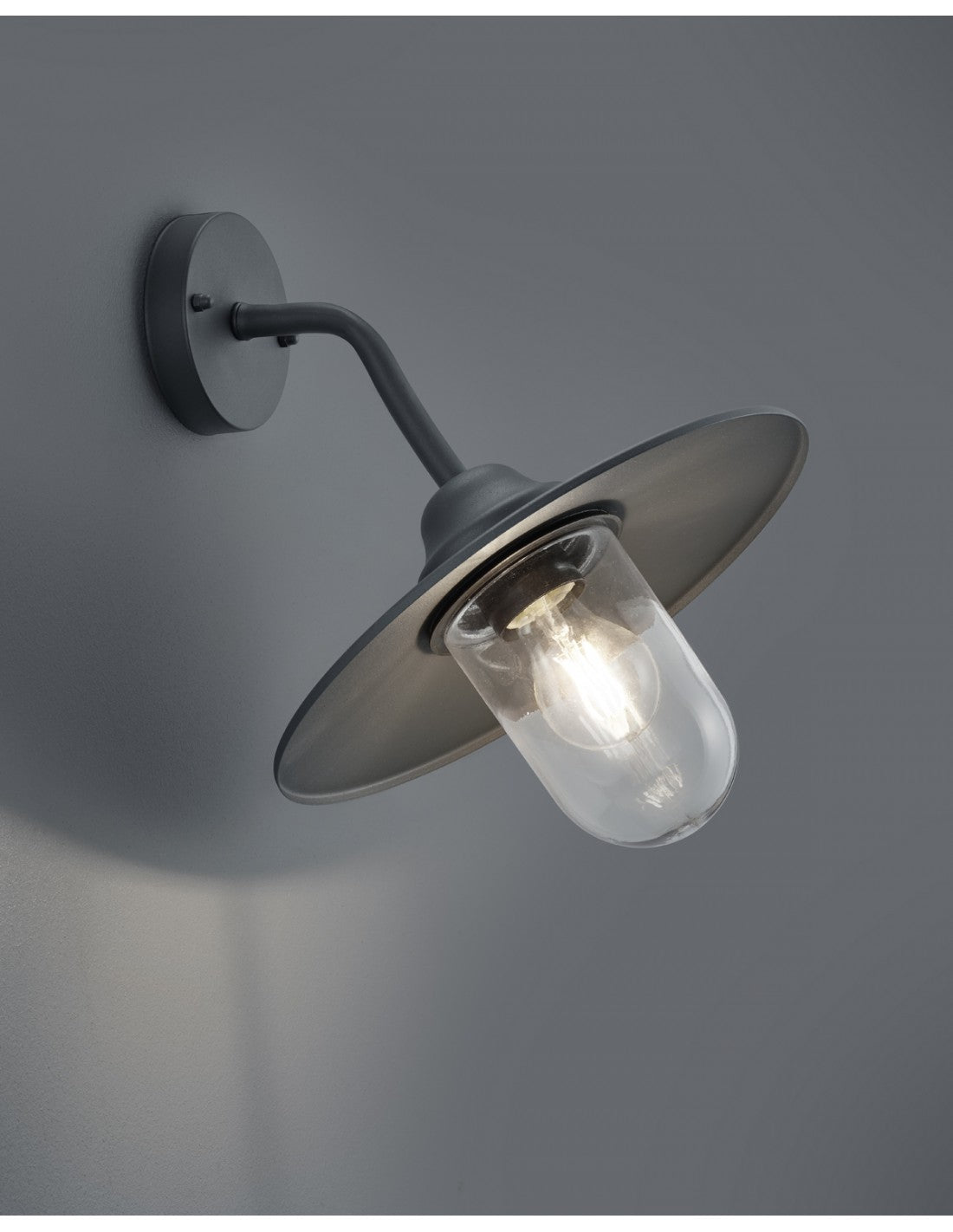 Applique 1xE27 Brenta Verre Anthracite Diffuseur IP44 Trio Lighting