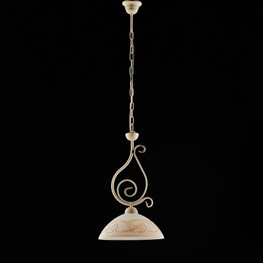 Lustre en fer Décape ivoire finition Gold, une lumière 30x h51 cm