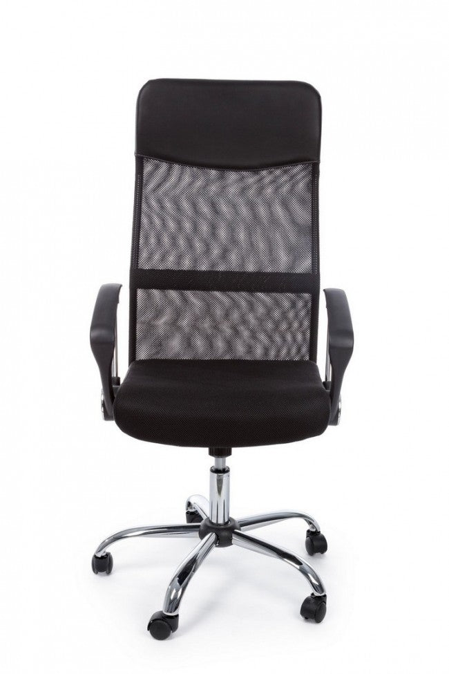 Fauteuil de bureau Dakar en éco-cuir avec accoudoirs noirs