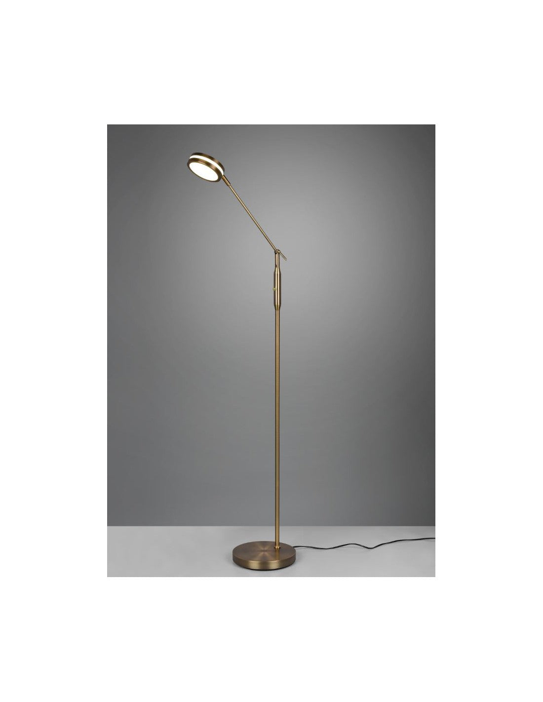 Lampadaire Led Tactile Disque Ajustable Franklin Laiton Vieilli Trio Éclairage