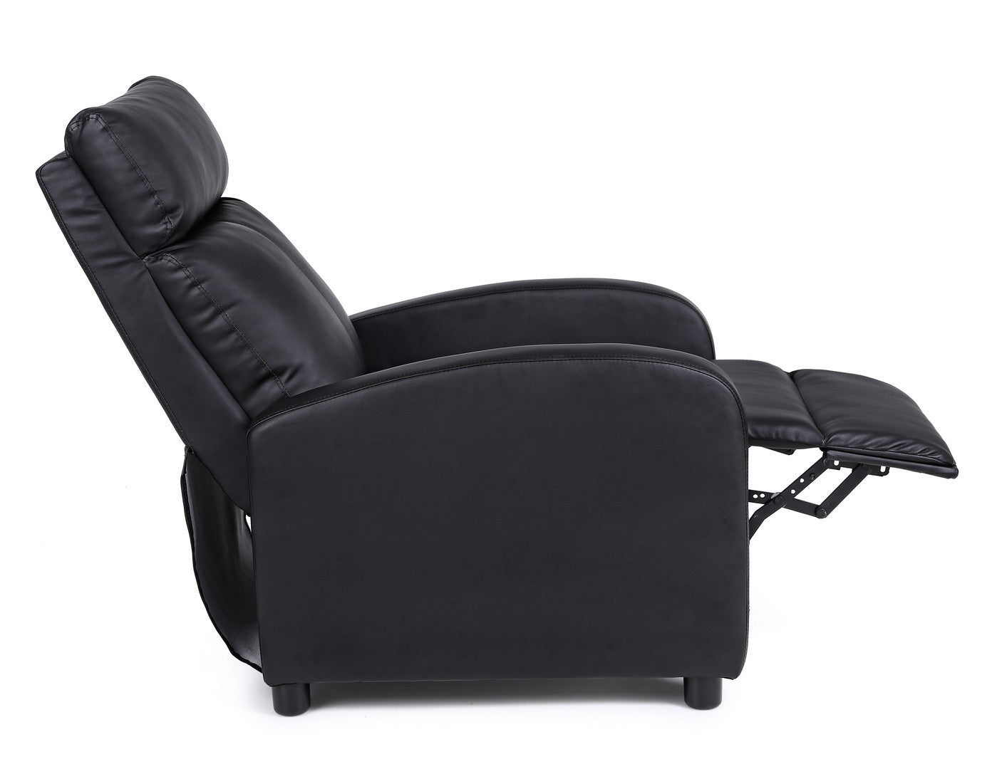 Fauteuil inclinable Desirè en simili cuir noir