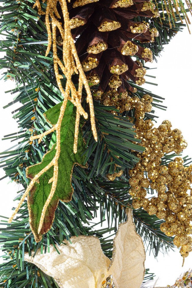 4x Champagne Poinsettia Boa Kyle H180