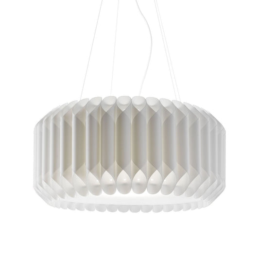 Suspension blanche en métal chromé Cm. 60 x 31h