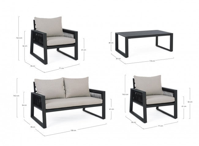 Salon de jardin Captiva anthracite