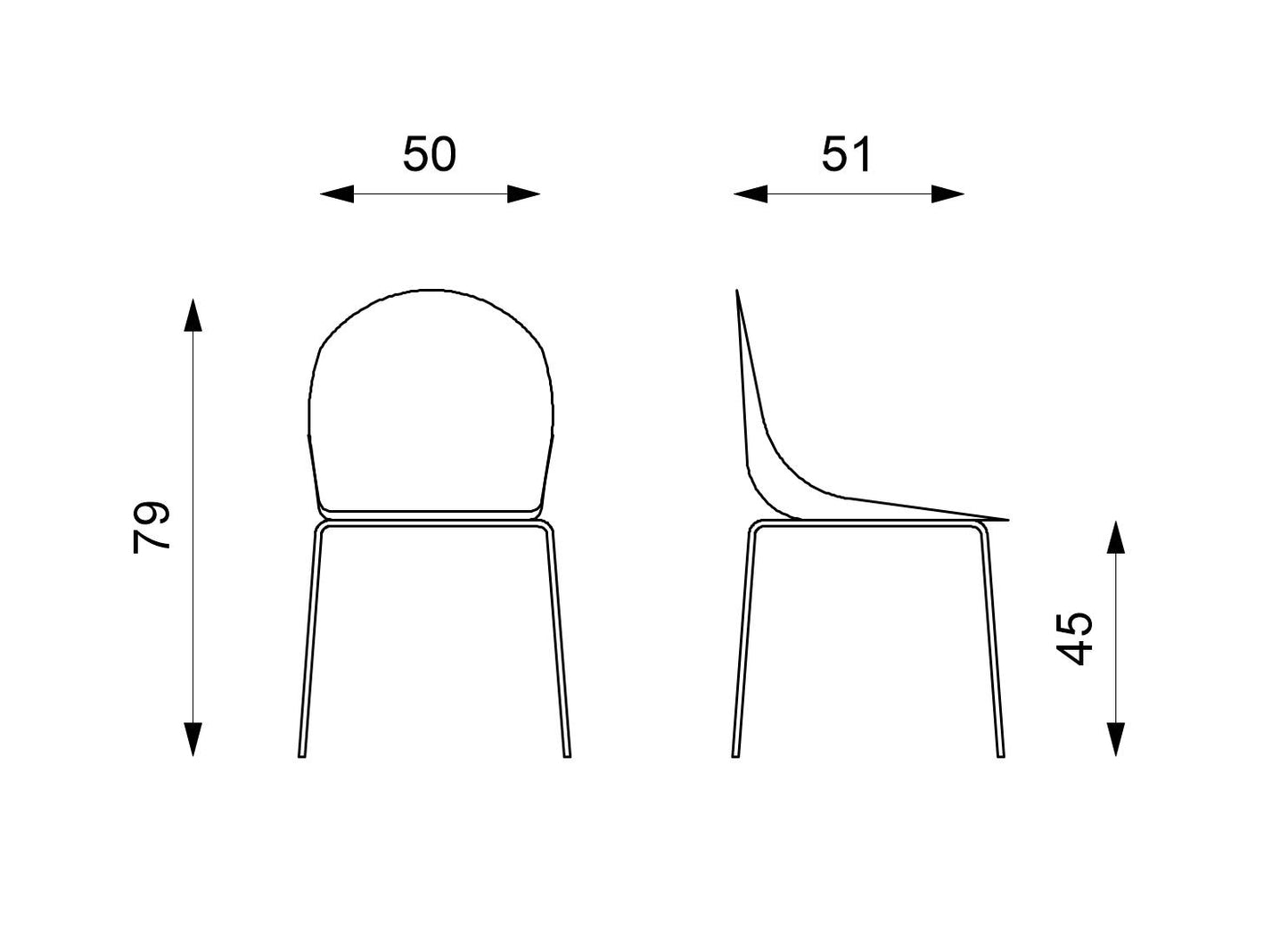 4x Chaise verte en polypropylène