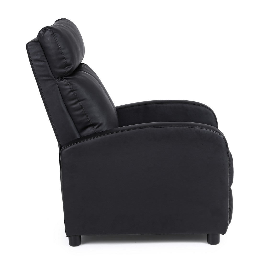Fauteuil inclinable Desirè en simili cuir noir
