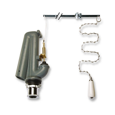 Mécanisme de chasse d'eau à chaîne chromé pour réservoir haut