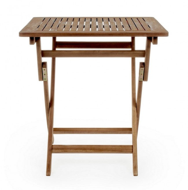 Table pliante d'extérieur Noemi en bois d'acacia 70x70x h73 cm