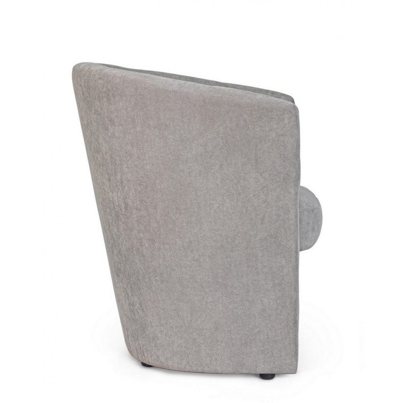 Fauteuil en bois et tissu gris clair BELIZE 64,5x63x h76 cm