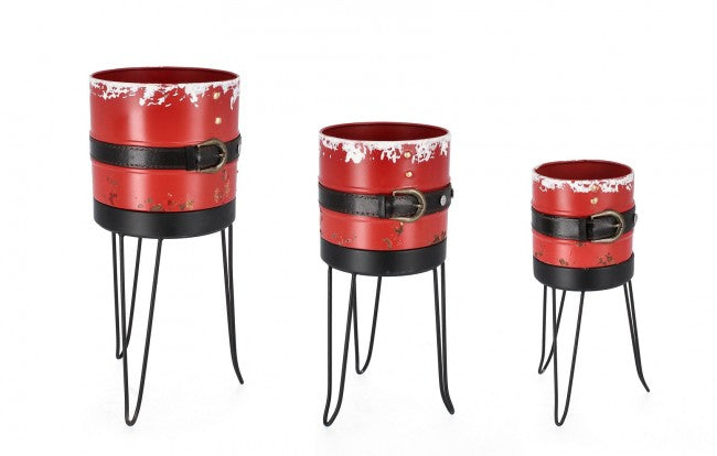 2x Set3 Vase Trépied C.Chris Rouge