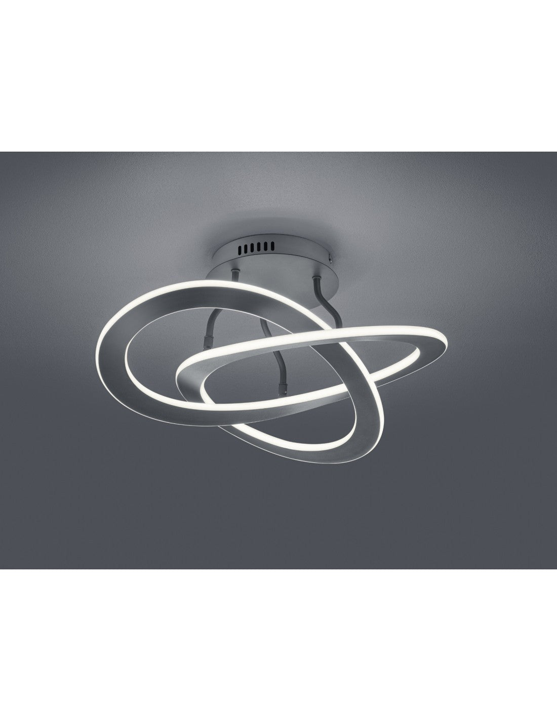 Plafonnier 2 cercles LED Oakland Anthracite Trio Lighting
