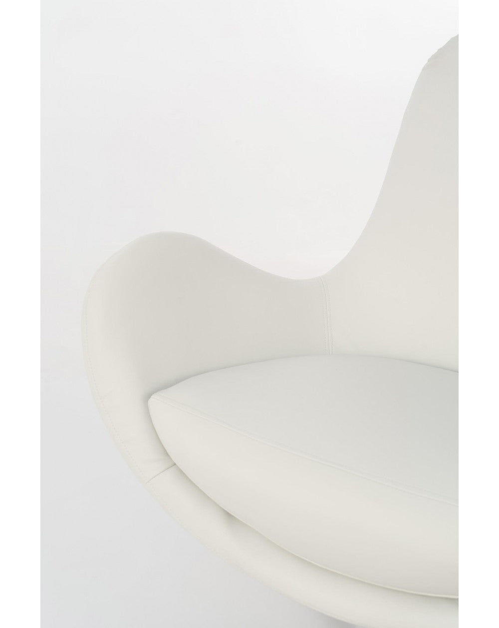 Fauteuil Olga en simili cuir et métal blanc STS