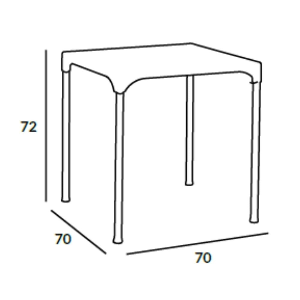 Table carrée en polypropylène blanc Prime 70x70
