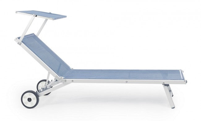 Lit bébé en aluminium à roulettes bleues Cross 65 x 196 x 62 cm