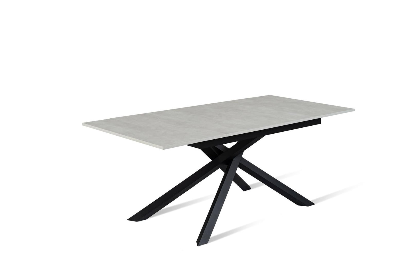 Table extensible en béton noir-blanc 90 cm x 140-190 cm H. 76 cm