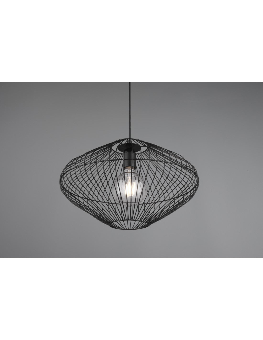 Cobain Trio Lighting Lustre à suspension en forme de cage en métal noir