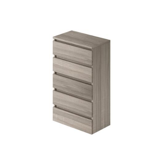 Commode en orme en bois mélaminé avec 5 tiroirs H.124x75x40 cm