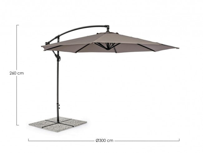 Parasol de jardin avec bras 360° Texas 300x h260 cm Anthracite-Gris Tourterelle