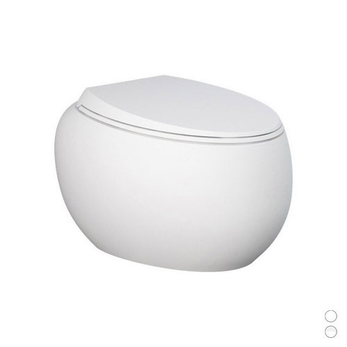 WC suspendu sans rebord avec fixation cachée - Blanc mat