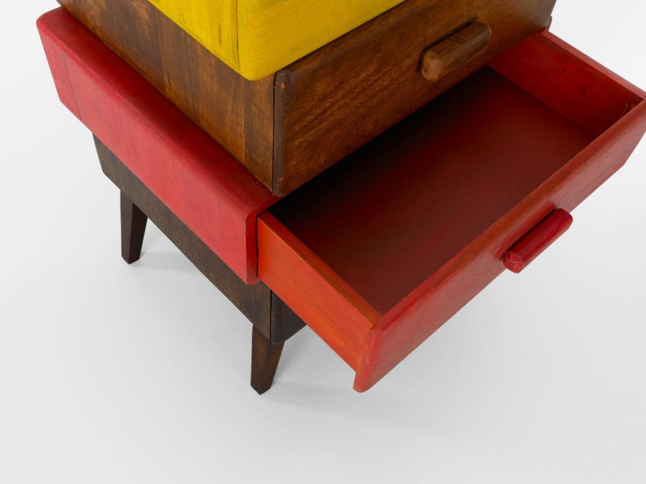 Commode moderne en bois marron et multicolore 57 x 45 xh 110 cm