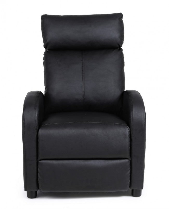 Fauteuil inclinable Desirè en simili cuir noir