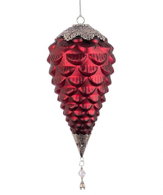 4x Vt Fascinate Pendentif Pomme de Pin Rouge D140