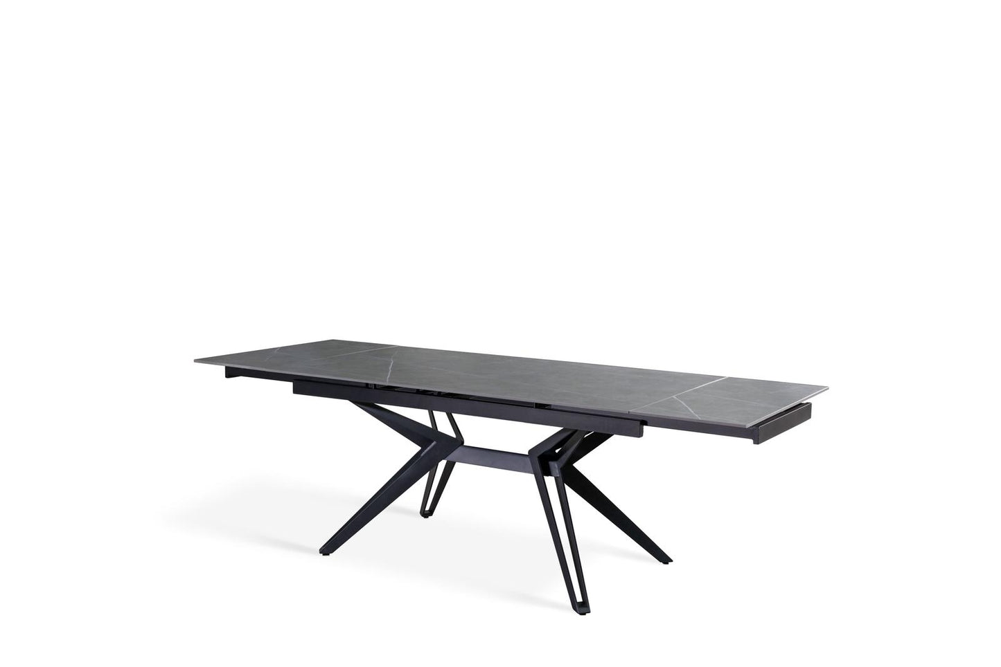 Table extensible gris-noir 90 cm x 160-240 cm cm H. 76 cm