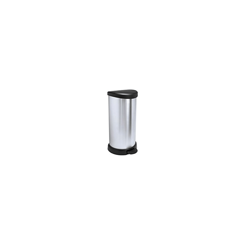 Poubelle à Pédale Déco 40 Lt Argent Mat Keter