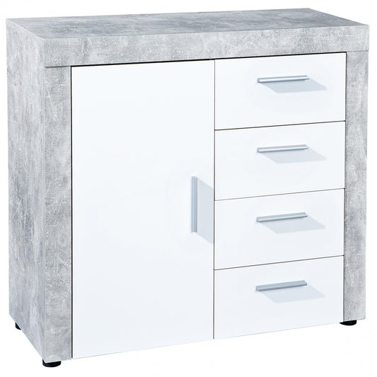Buffet blanc en béton 77 x 40 x 82 h cm